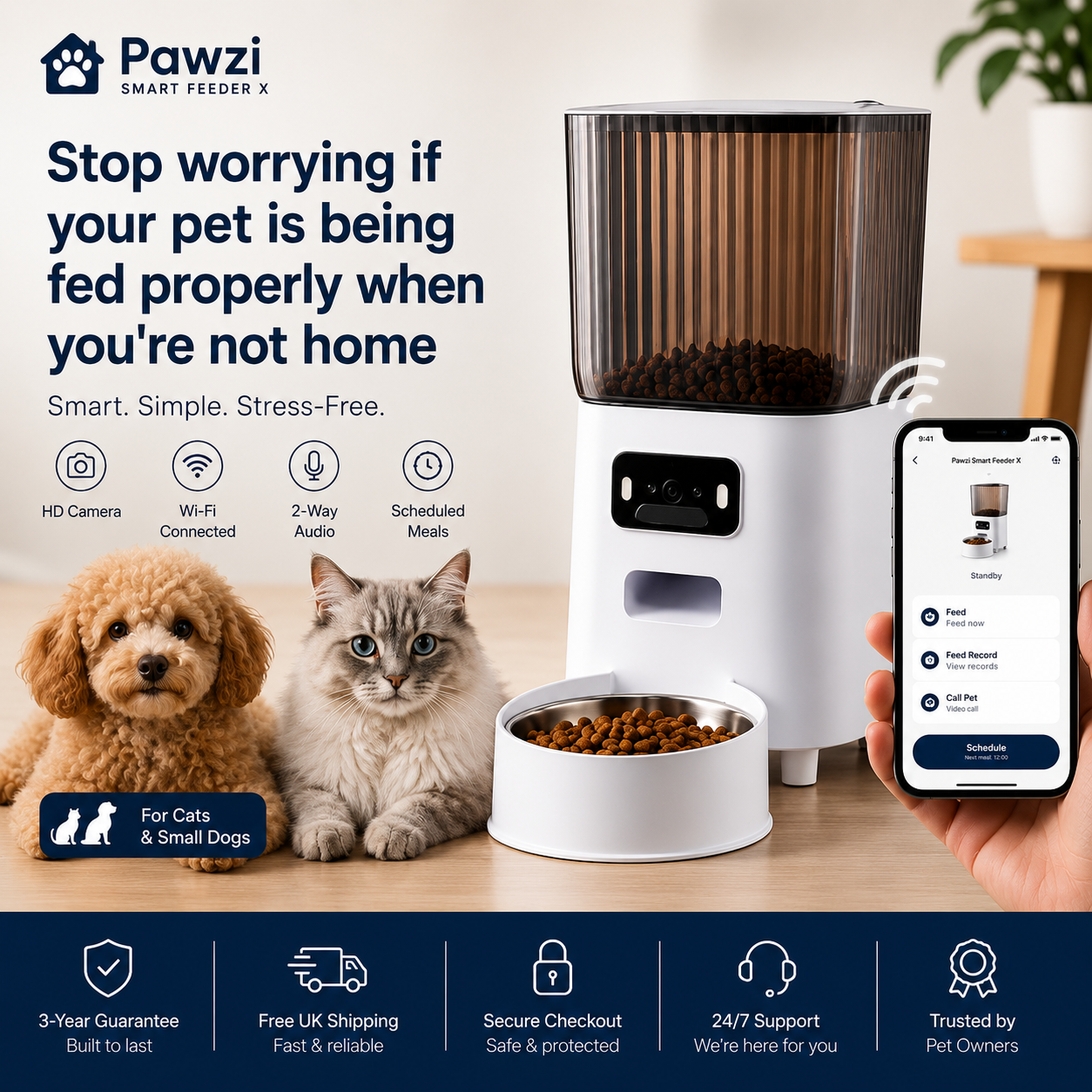 Pawzi™ Smart Feeder X – Never Miss A Meal Again