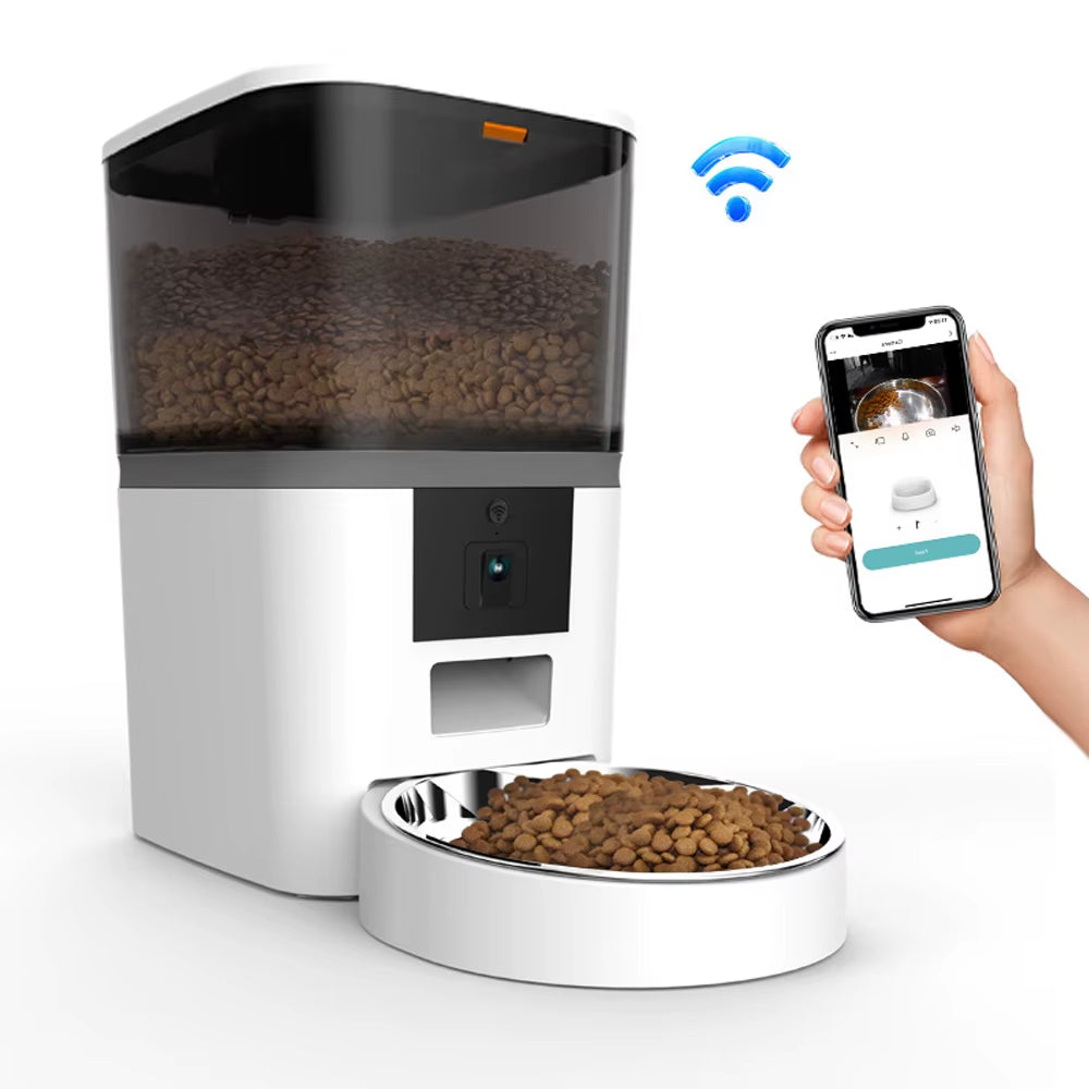 4L Large Capacity Smart Pet Feeder with Camera Cat Automatic Food Dispenser Timing Quantitative APP Remote Feeder Accessories
