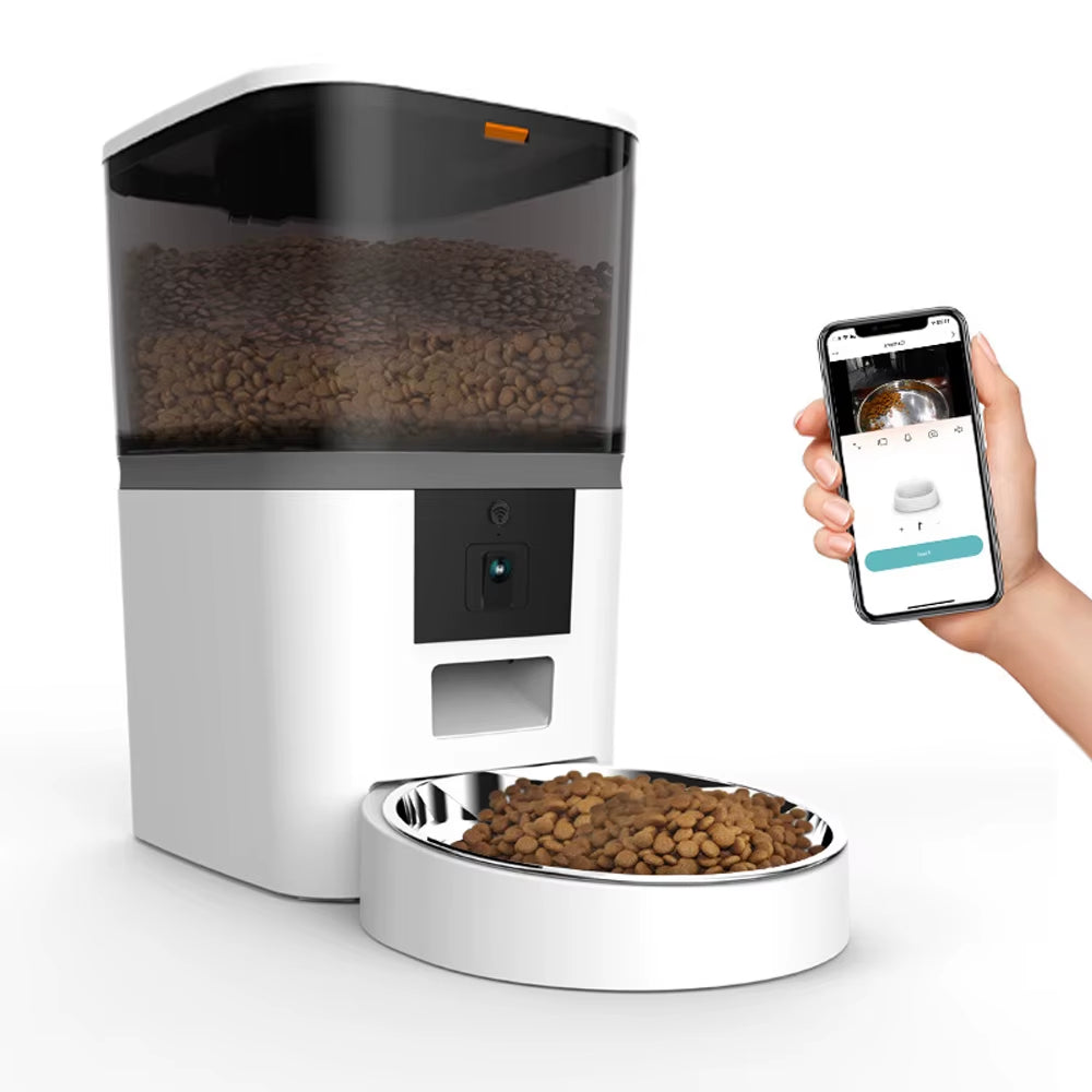 4L Large Capacity Smart Pet Feeder with Camera Cat Automatic Food Dispenser Timing Quantitative APP Remote Feeder Accessories